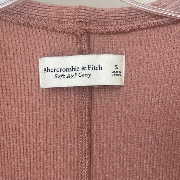 Abercrombie & Fitch Soft A&F Cozy Small Dusty Rose Long Duster Cardig… - Picture 6 of 8